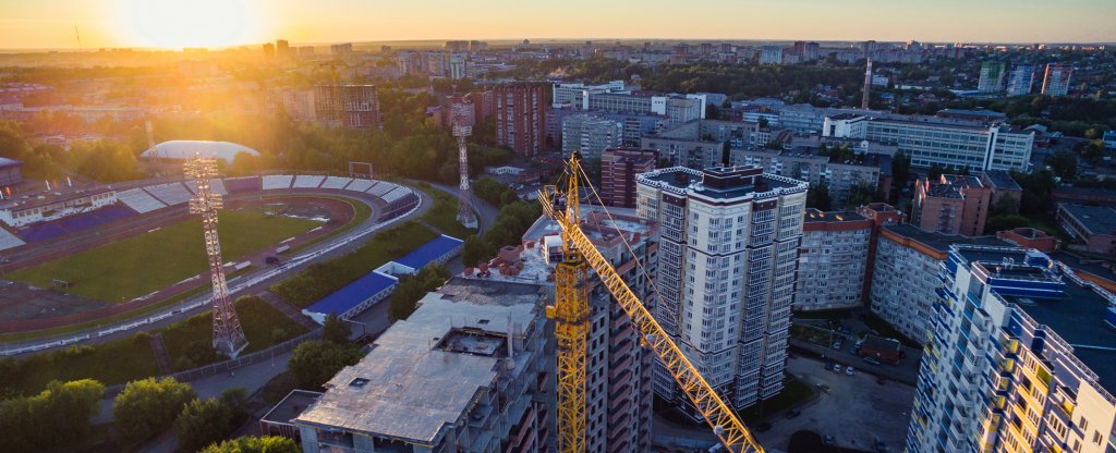 Строительство нового ЖК, Ижевск - Фото с квадрокоптера