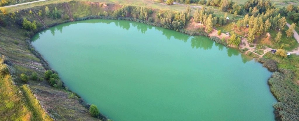 Голубое озеро,  - Фото с квадрокоптера