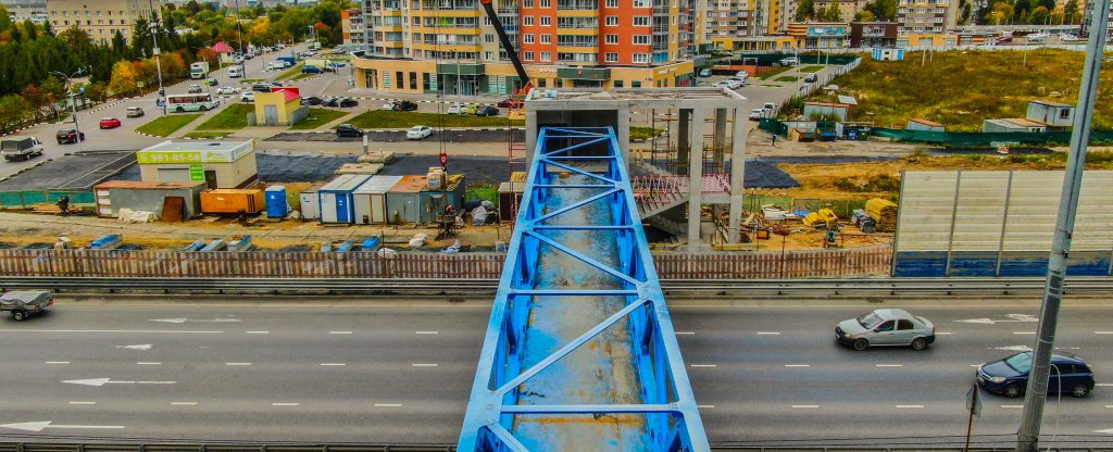 Съемка пешеходного перехода в г. Подольск. Между ЖК Бородино и ЖК Весенний, Подольск - Фото с квадрокоптера