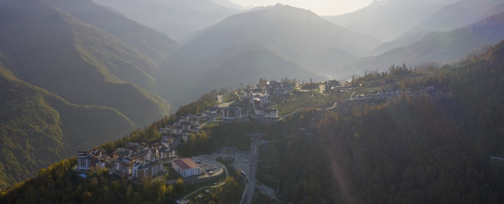 Панорама Горной Олимпийской деревни, Сочи - Фото с квадрокоптера