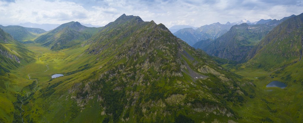 Панорама Кавказского Хребта и долины Дзитаку, Сочи - Фото с квадрокоптера