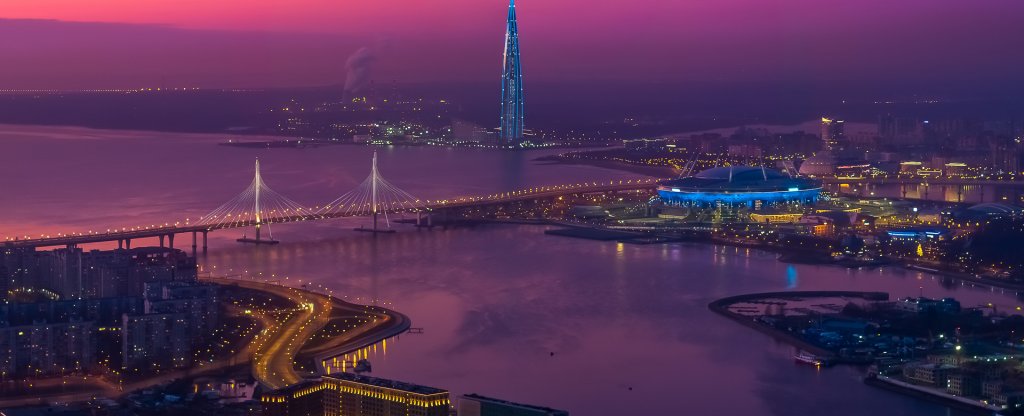 ЗСД, Лахта Центр и Газпром Арена,  - Фото с квадрокоптера