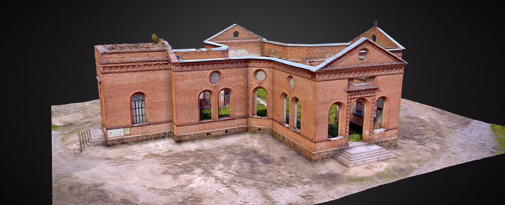 Руины Лютеранской Церкви Прихода Яккима,  - Фото с квадрокоптера