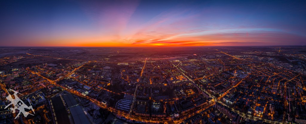 Красные и фиолетовые закаты - большая редкость...,  - Фото с квадрокоптера