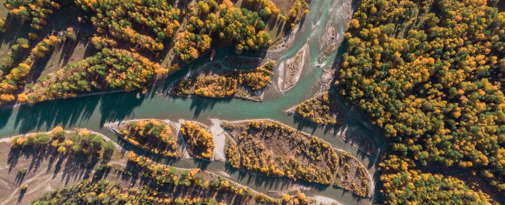р. Чуя, Республика Алтай, Горно-Алтайск - Фото с квадрокоптера