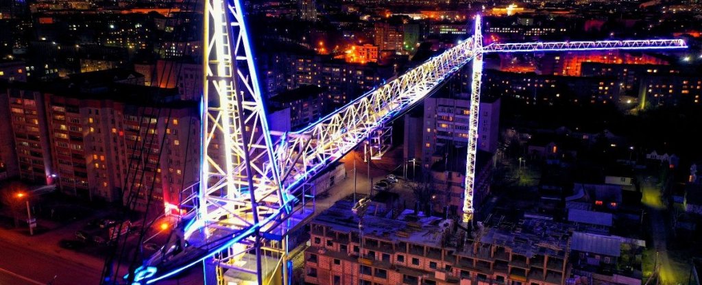 Краны на Шевченко,  - Фото с квадрокоптера