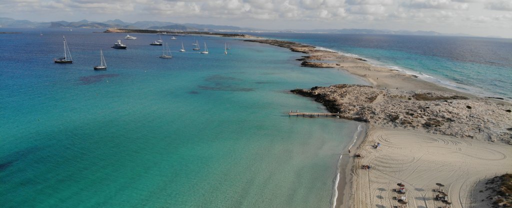 Пляж Форментеры,  - Фото с квадрокоптера