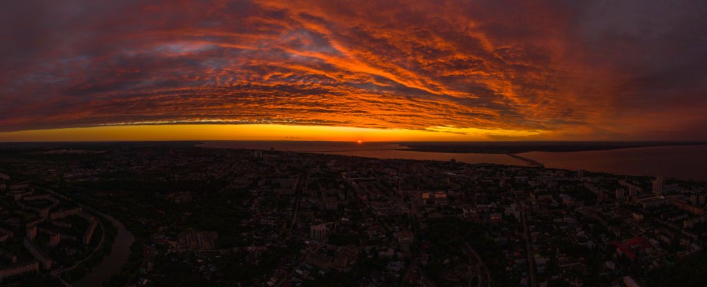 Рассвет над Ульяновском , Ульяновск - Фото с квадрокоптера