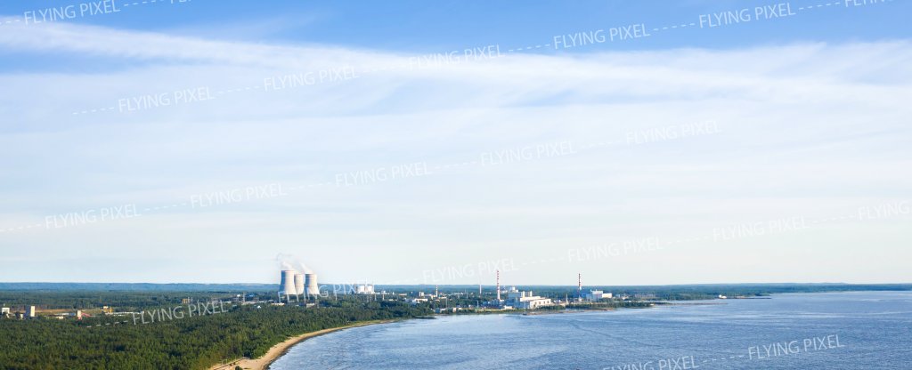 ЛАЭС - вид с залива,  - Фото с квадрокоптера