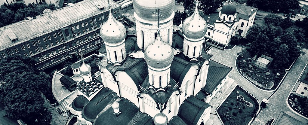 Зачатьевский монастырь, Рождественский собор, Москва - Фото с квадрокоптера