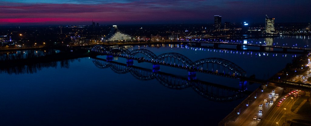 Riga. Daugava river,  - Фото с квадрокоптера