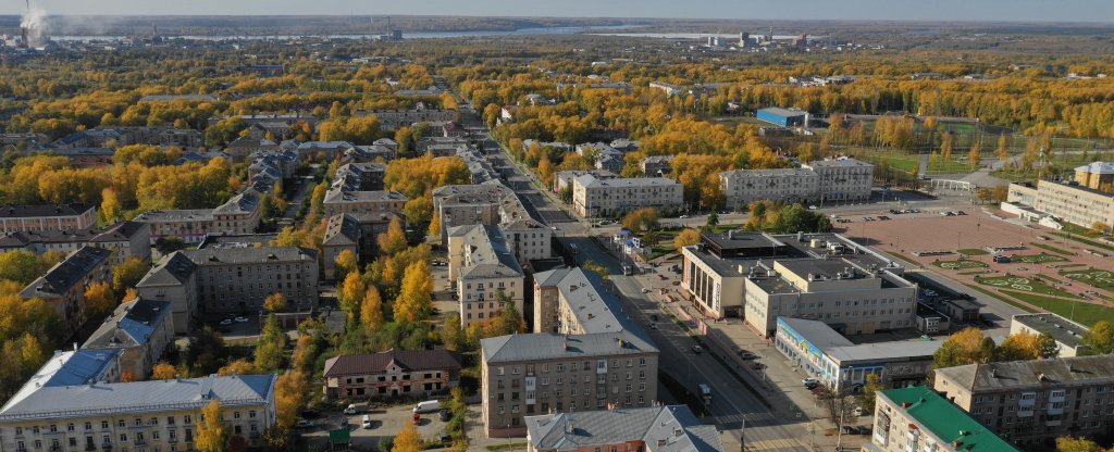 Город в осени,  - Фото с квадрокоптера