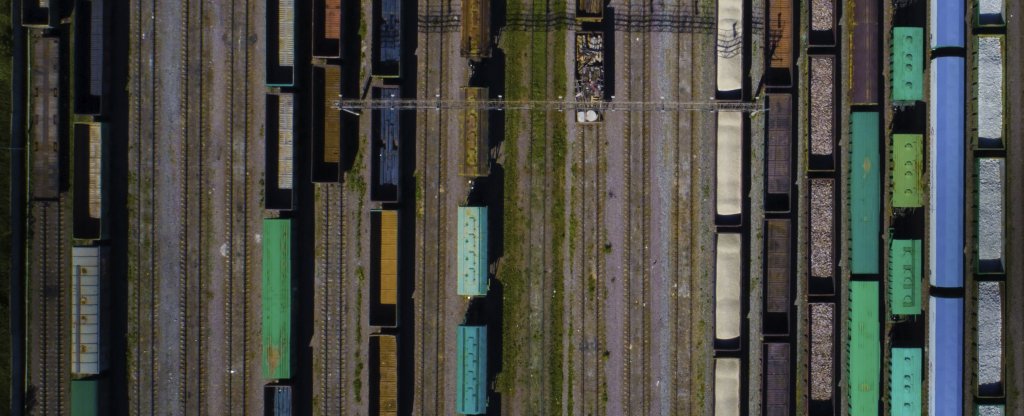 Депо,поезд,электричка,ржд,железная дорога, Москва - Фото с квадрокоптера