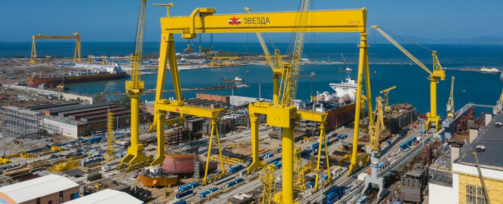 Судостроительный завод Звезда (Приморский край, г. Большой Камень), Владивосток - Фото с квадрокоптера