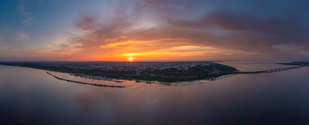 панорама с Волги на Ульяновск, Ульяновск - Фото с квадрокоптера