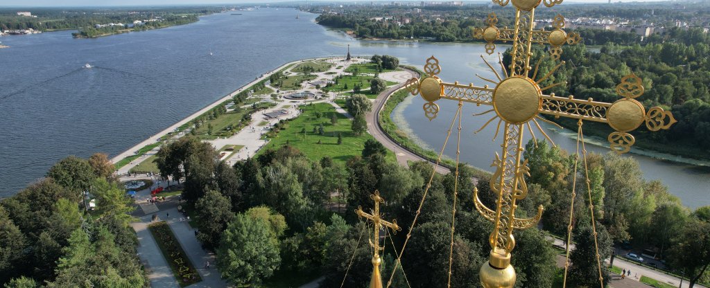 Ярославль, вид на набережную и Волгу, Ярославль - Фото с квадрокоптера