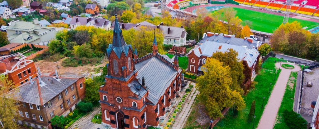 Католическая церковь святого Розария Пресвятой Девы Марии,  - Фото с квадрокоптера