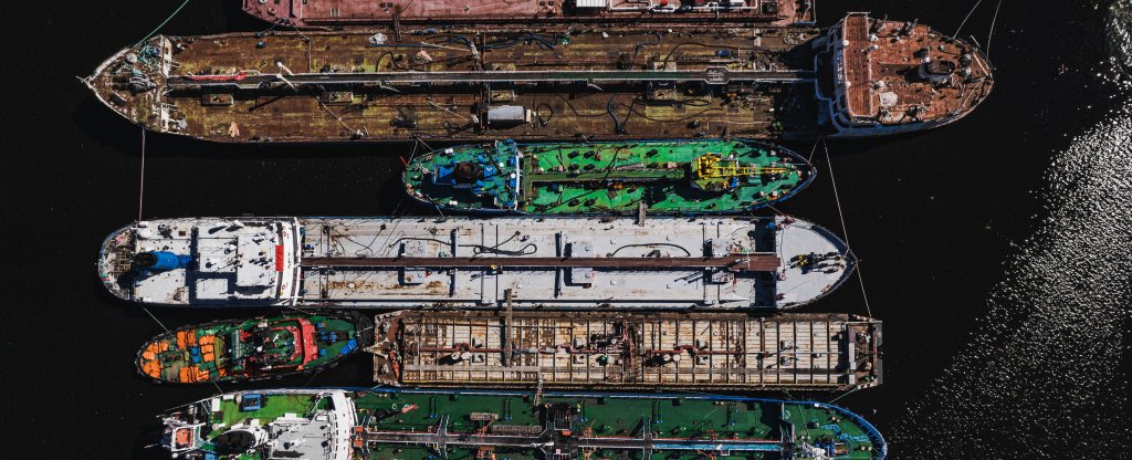 Военная гавань в Кронштадте, Кронштадт - Фото с квадрокоптера