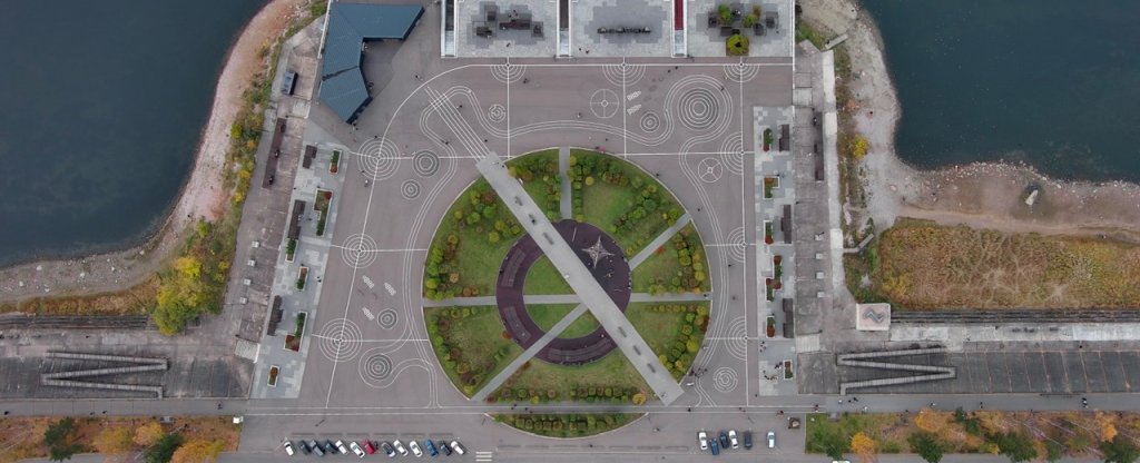 Дивногорская набережная,  - Фото с квадрокоптера