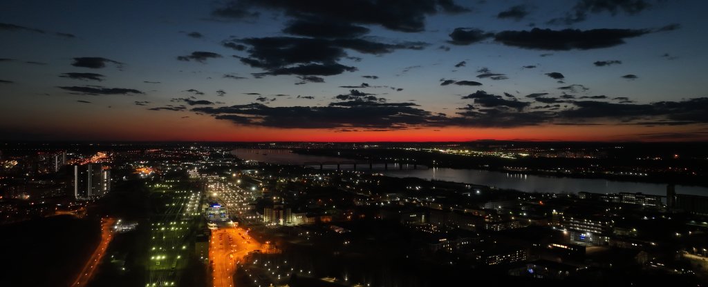 Огненный закат,  - Фото с квадрокоптера