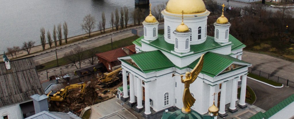 Вид на собор Александра Невского и стадион Нижний Новгород, Нижний Новгород - Фото с квадрокоптера