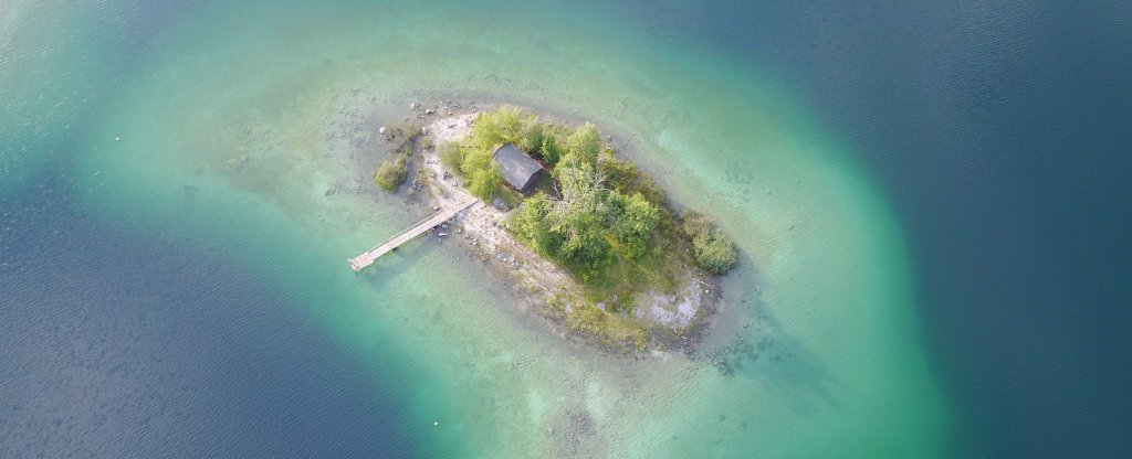 Германия, озеро Eibsee,  - Фото с квадрокоптера