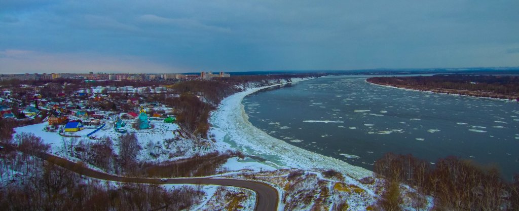Река Волга, Кстово - Фото с квадрокоптера