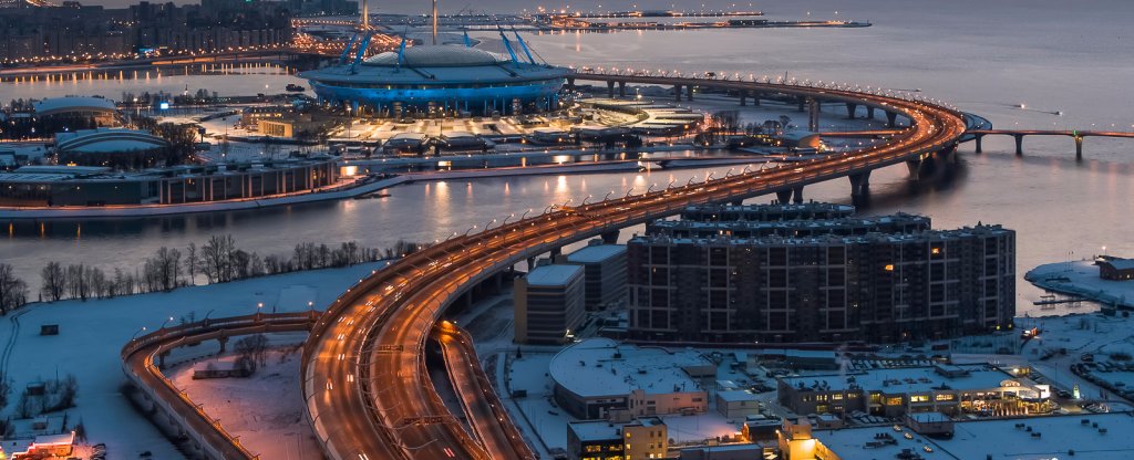 Западный скоростной диаметр и Зенит-Арена,  - Фото с квадрокоптера