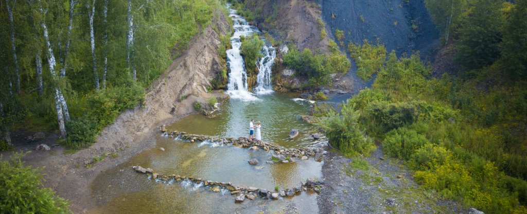 Беловский водопад., Искитим - Фото с квадрокоптера