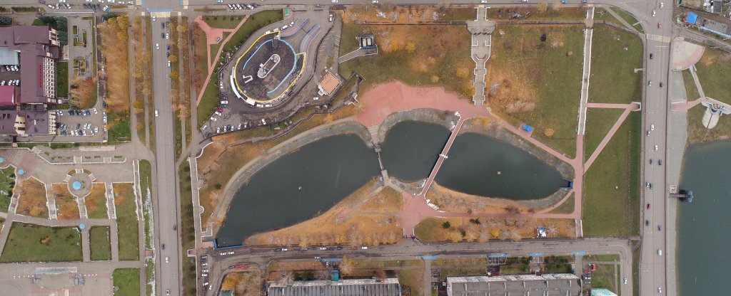 Городское озеро,манит как магнит.,  - Фото с квадрокоптера