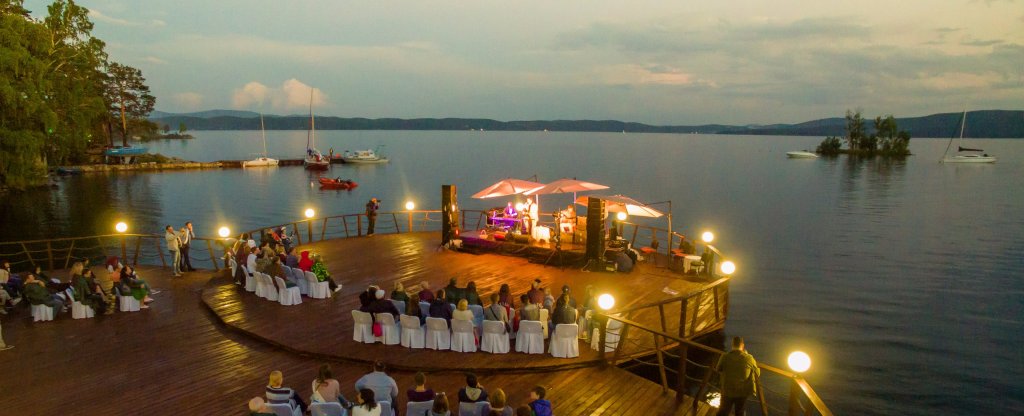 Концерт Олега Митяева на берегу оз.Тургояк,  - Фото с квадрокоптера