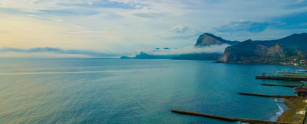 Море. Крым.  Судак., Судак - Фото с квадрокоптера