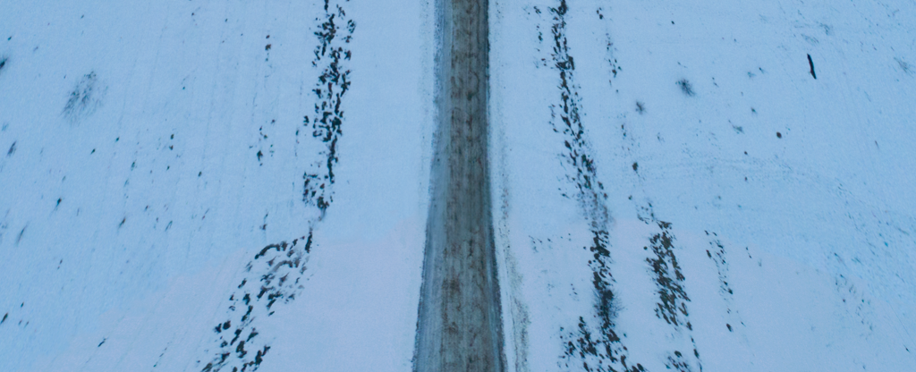 Деревенская зимняя дорога, Чухлома - Фото с квадрокоптера