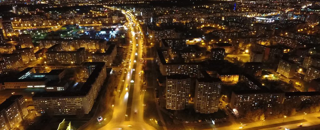 Ночной Ижевск,  - Фото с квадрокоптера