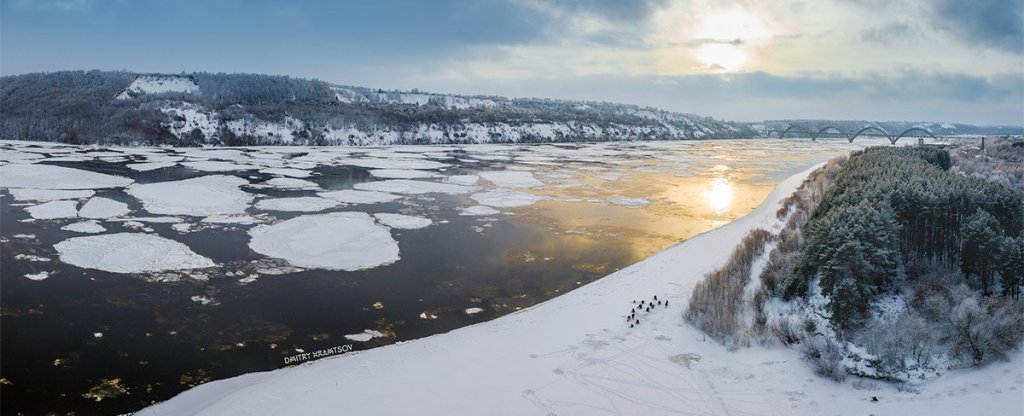 Зимний пейзаж,  - Фото с квадрокоптера