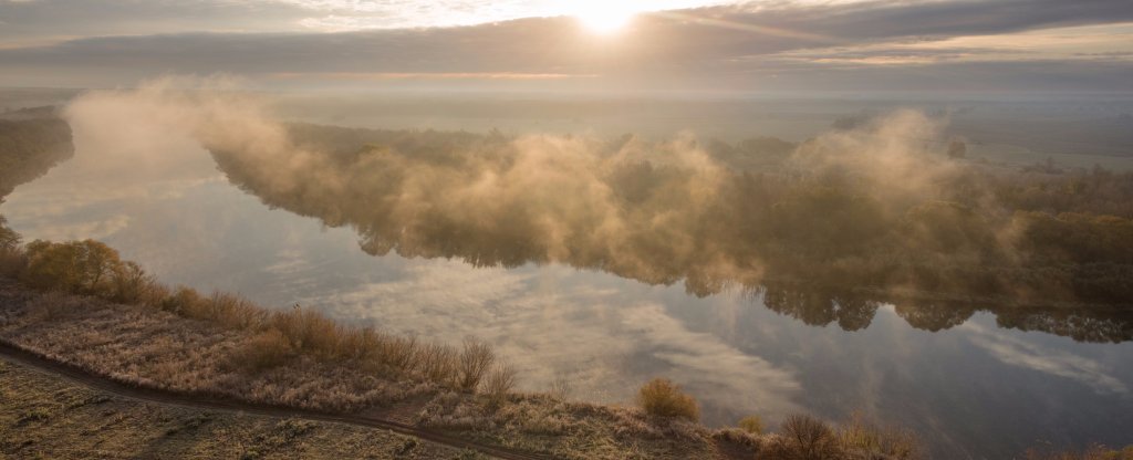 Река Дон. Рассвет,  - Фото с квадрокоптера
