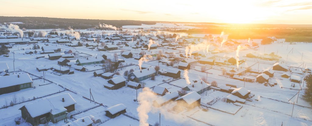 Утро в деревне,  - Фото с квадрокоптера