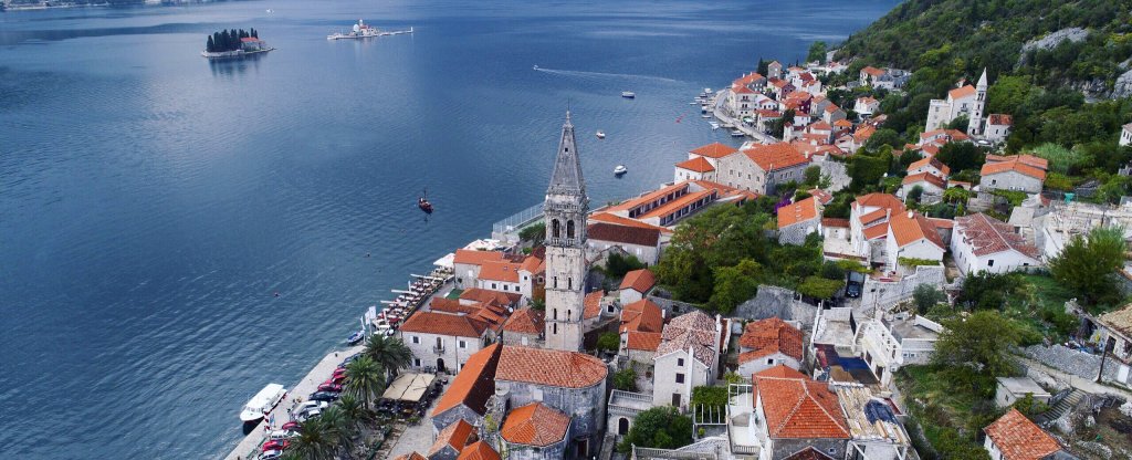 Город Пераст, Черногория,  - Фото с квадрокоптера