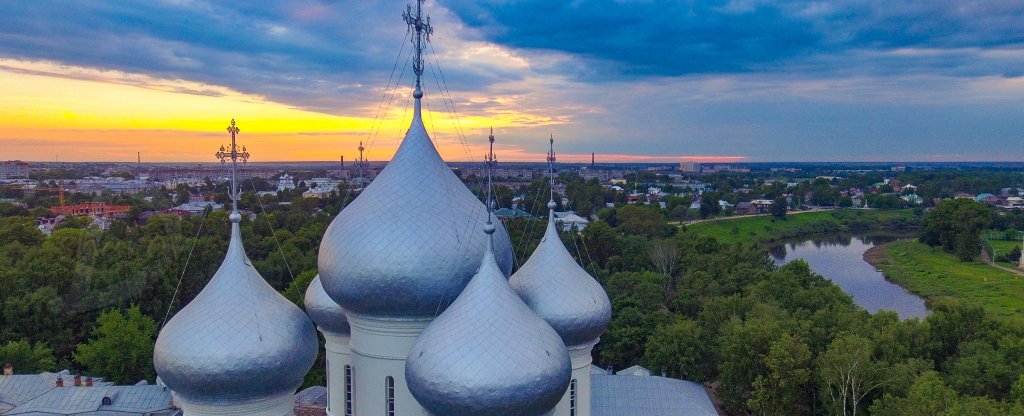 Вечерняя Вологда . Софийский собор,  - Фото с квадрокоптера