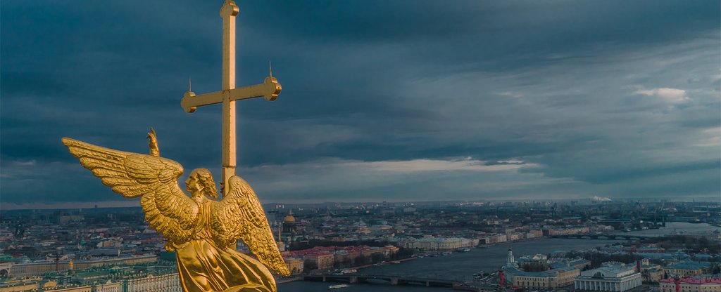 Ангел над петропавловской крепостью,  - Фото с квадрокоптера