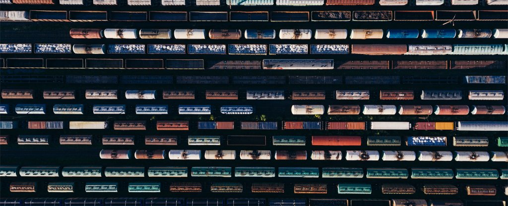 Железнодорожная текстура,  - Фото с квадрокоптера