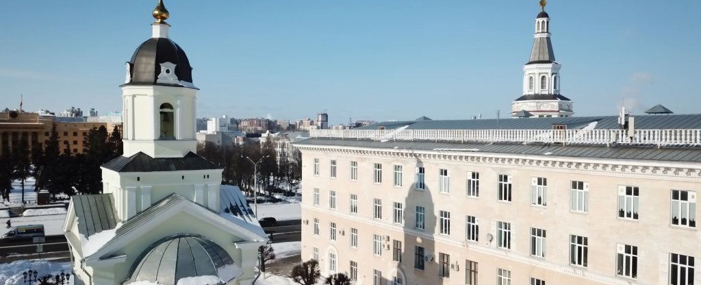 Стопкадр из работы о достопримечательностях города, Чебоксары - Фото с квадрокоптера