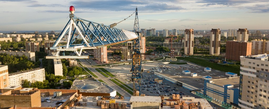 Стройка высотки возле Сибирского молла, Новосибирск - Фото с квадрокоптера