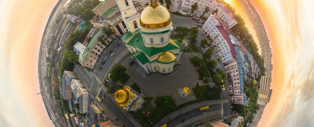 Ижевск. Центр. Собор А. Невского.,  - Фото с квадрокоптера