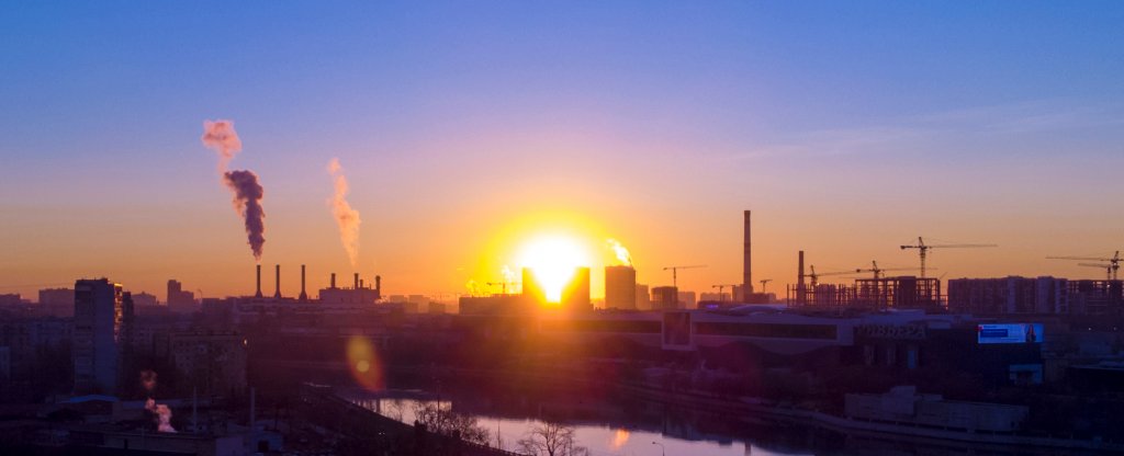 Рассвет в городе,  - Фото с квадрокоптера
