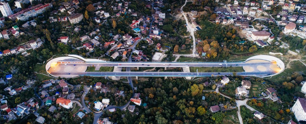 Сочи. Въезды/выезды в тоннели Дублера, Сочи - Фото с квадрокоптера