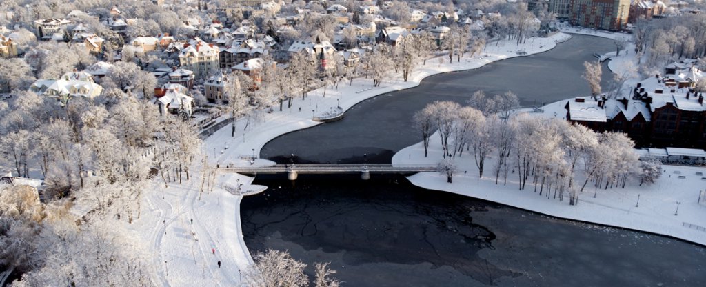 Зимнее озеро, Калининград - Фото с квадрокоптера