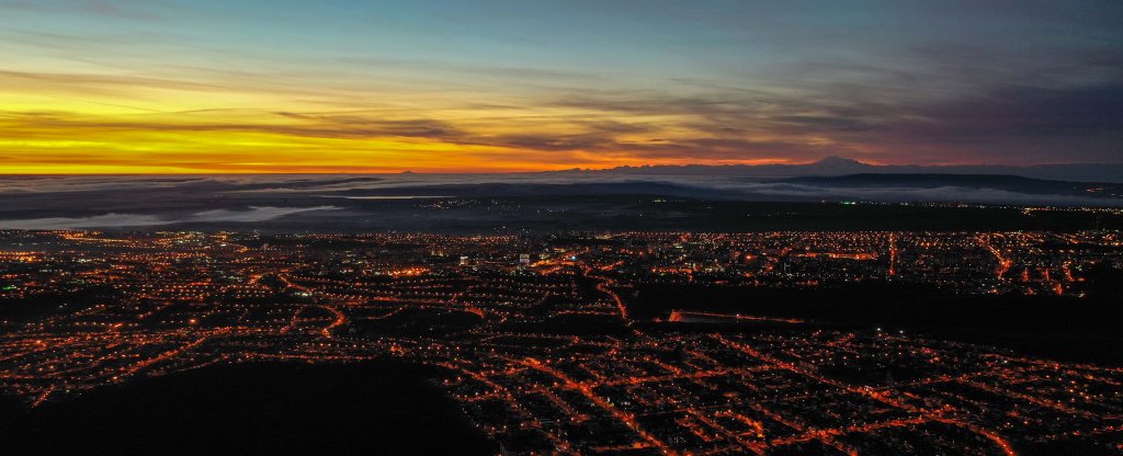 Зимнее утро,  - Фото с квадрокоптера