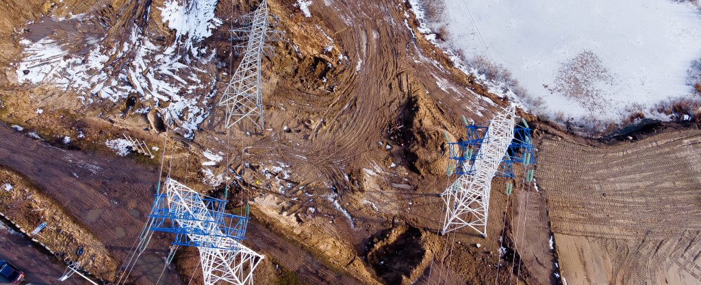 Строительство ЛЭП, Калининград - Фото с квадрокоптера