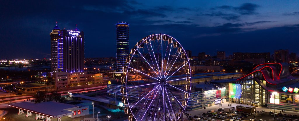 Ночной Челябинск,  - Фото с квадрокоптера